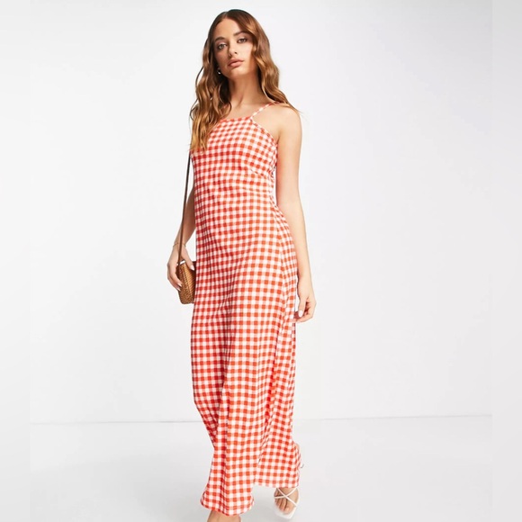 Vero Moda slip midi sundress in red gingham - Picture 7 of 7